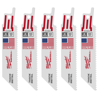 Lame SAWZALL 4" 10 TPI pour métal épais - paquet de 10