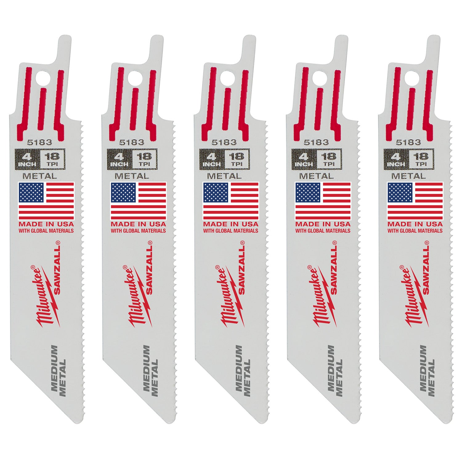 Lame SAWZALL 4" 18 TPI pour métal moyen - paquet de 10