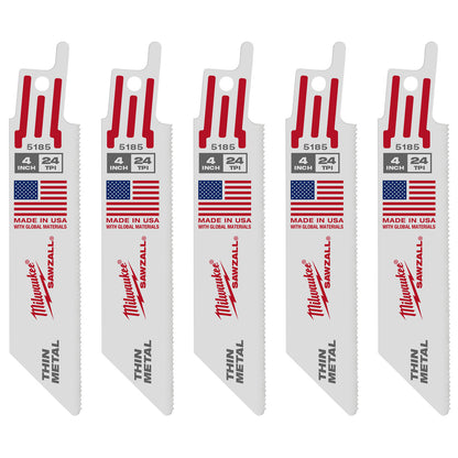 Lame SAWZALL 4" 24 TPI pour métal fin - paquet de 10