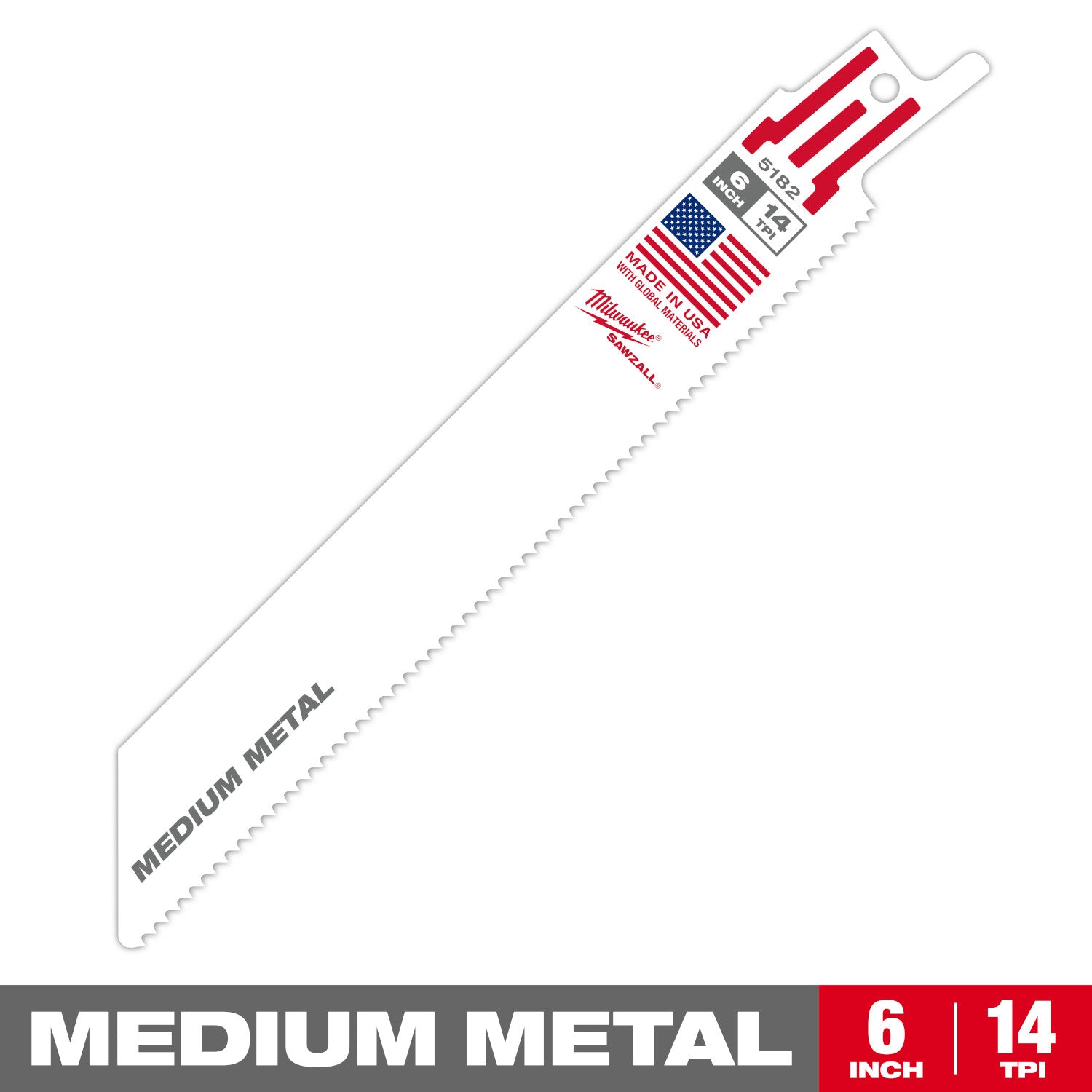 Lame SAWZALL 6" 14 TPI pour métal moyen Vrac 25