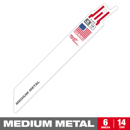 Lame SAWZALL 6" 14 TPI pour métal moyen Vrac 25