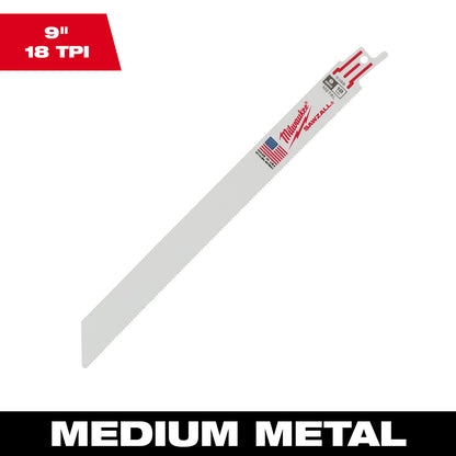9" 18 TPI SAWZALL Blade for Medium Metal  - 10 Pack