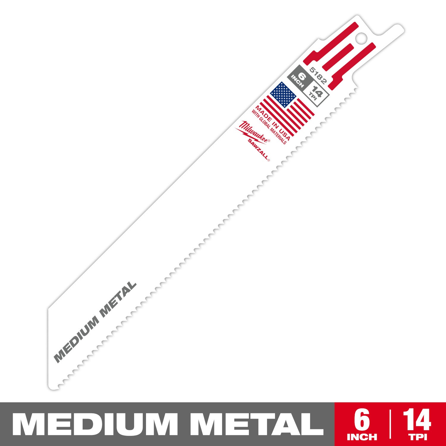 Lame SAWZALL 6" 14 TPI pour métal moyen Vrac 25