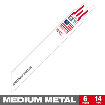 Lame SAWZALL 6" 14 TPI pour métal moyen Vrac 25