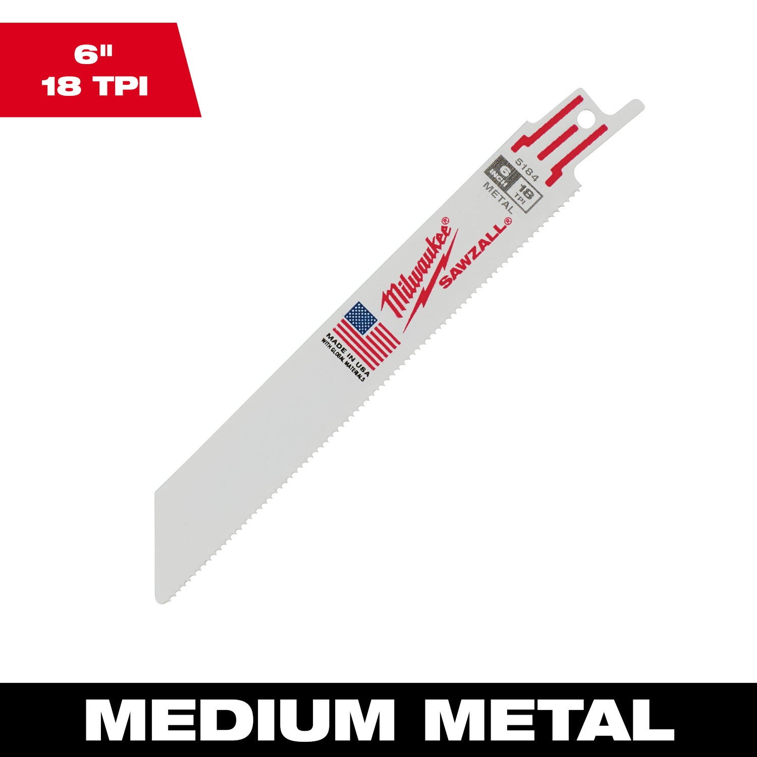 6 in. 18TPI Thin Kerf SAWZALL Blade-Bulk 25