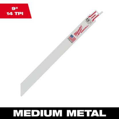 9" 14 TPI SAWZALL Lame pour métal moyen Vrac 25