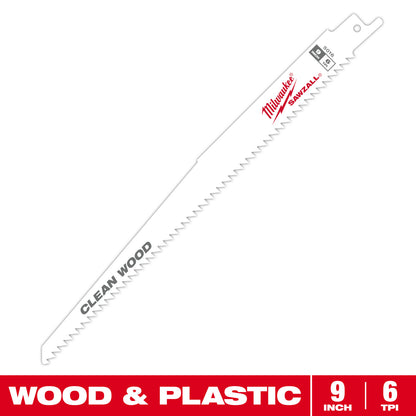 9" 6 TPI Fleam Ground SAWZALL Lame - 10 Pack