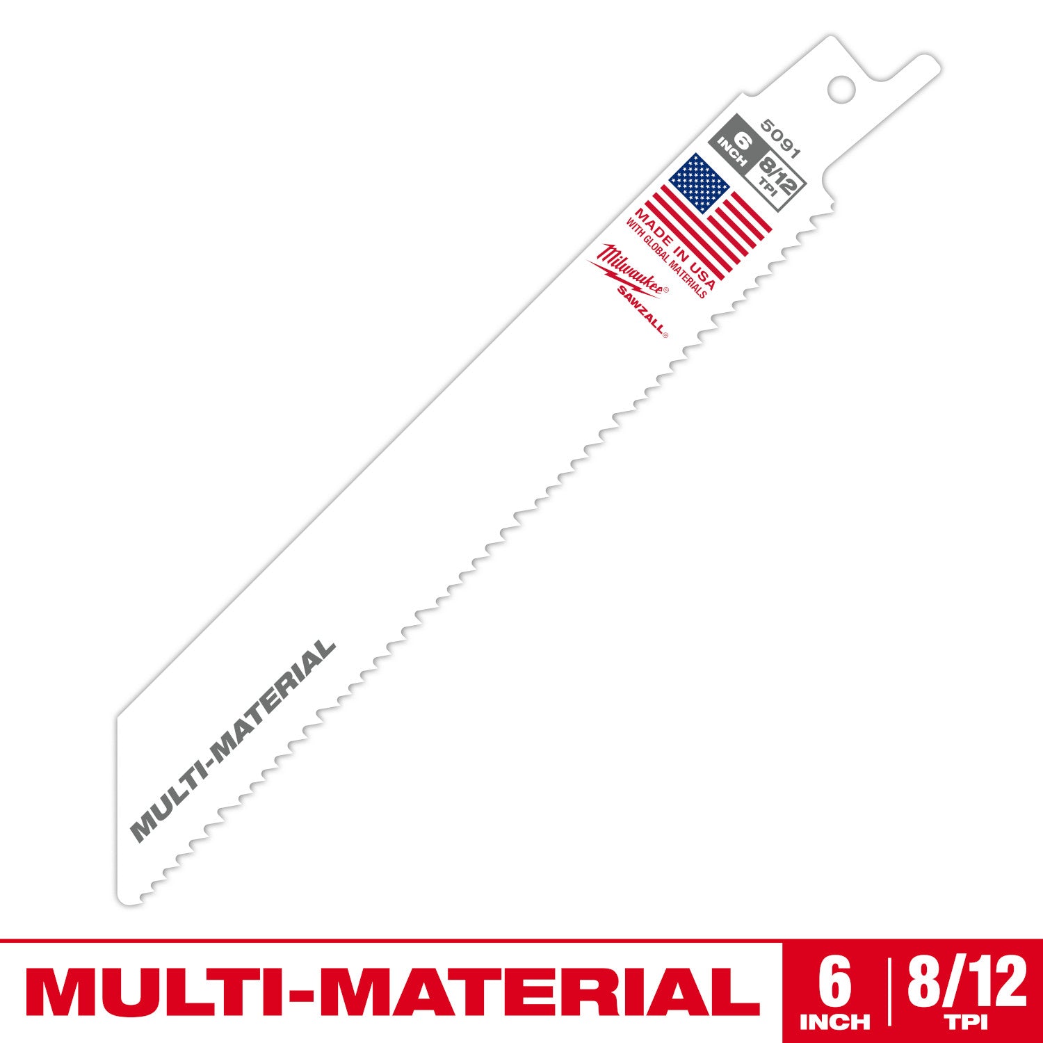 Lame SAWZALL 6" 8/12 TPI pour multi-matériaux - paquet de 10
