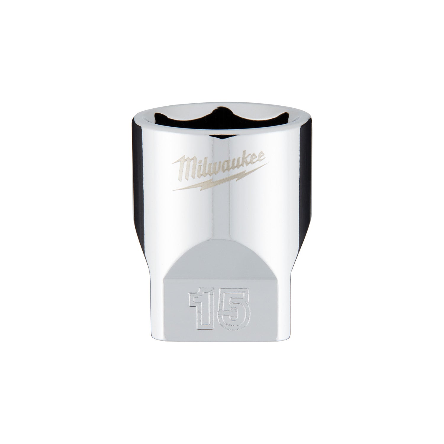 Douille métrique de 15 mm à entraînement 1/4" avec QUATRE COTES PLATES