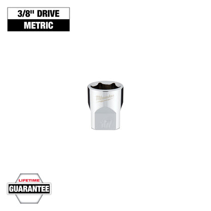 Douille métrique 3/8" Drive 17mm avec QUATRE COTES PLATES