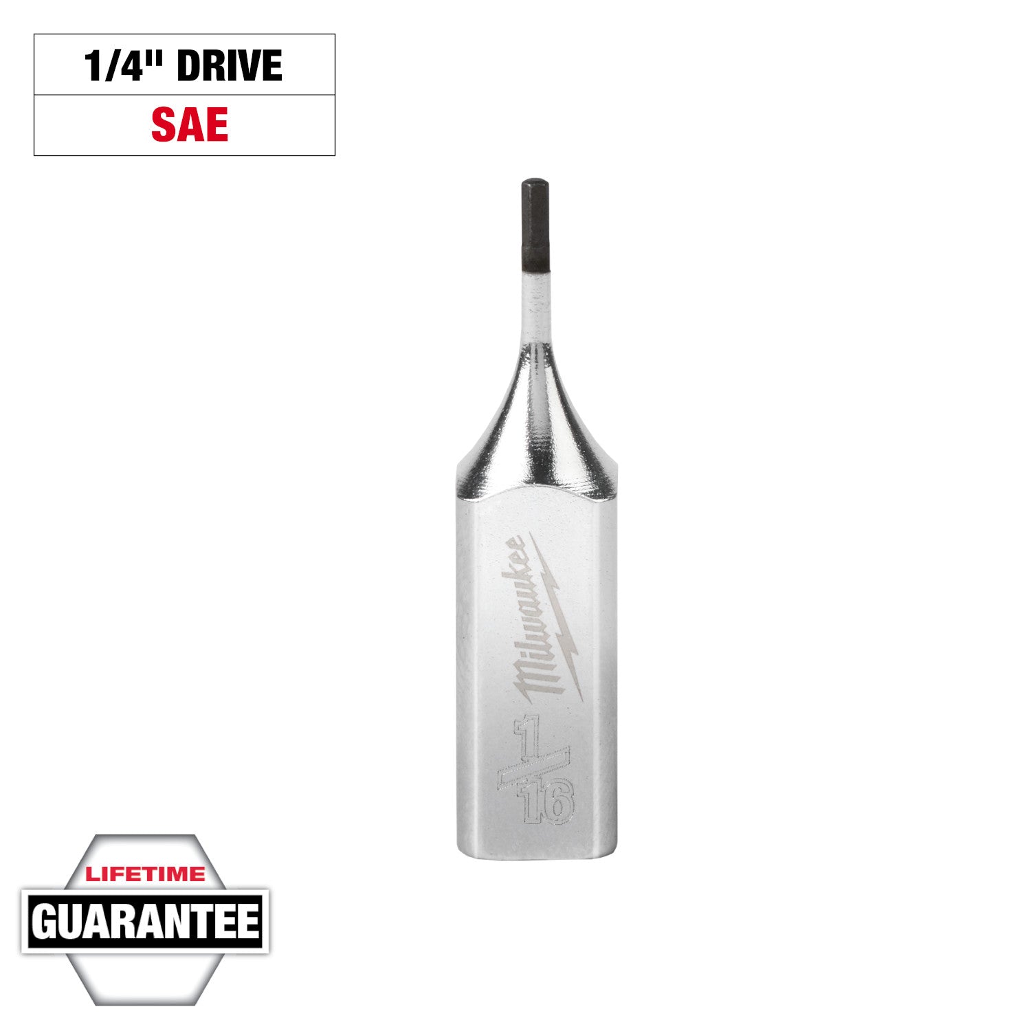 Douille à six pans 1/4" 1/16" pour entraînement