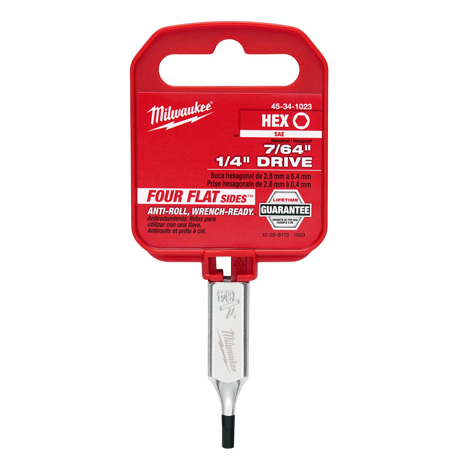 Clé à six pans creux 7/64" à entraînement 1/4