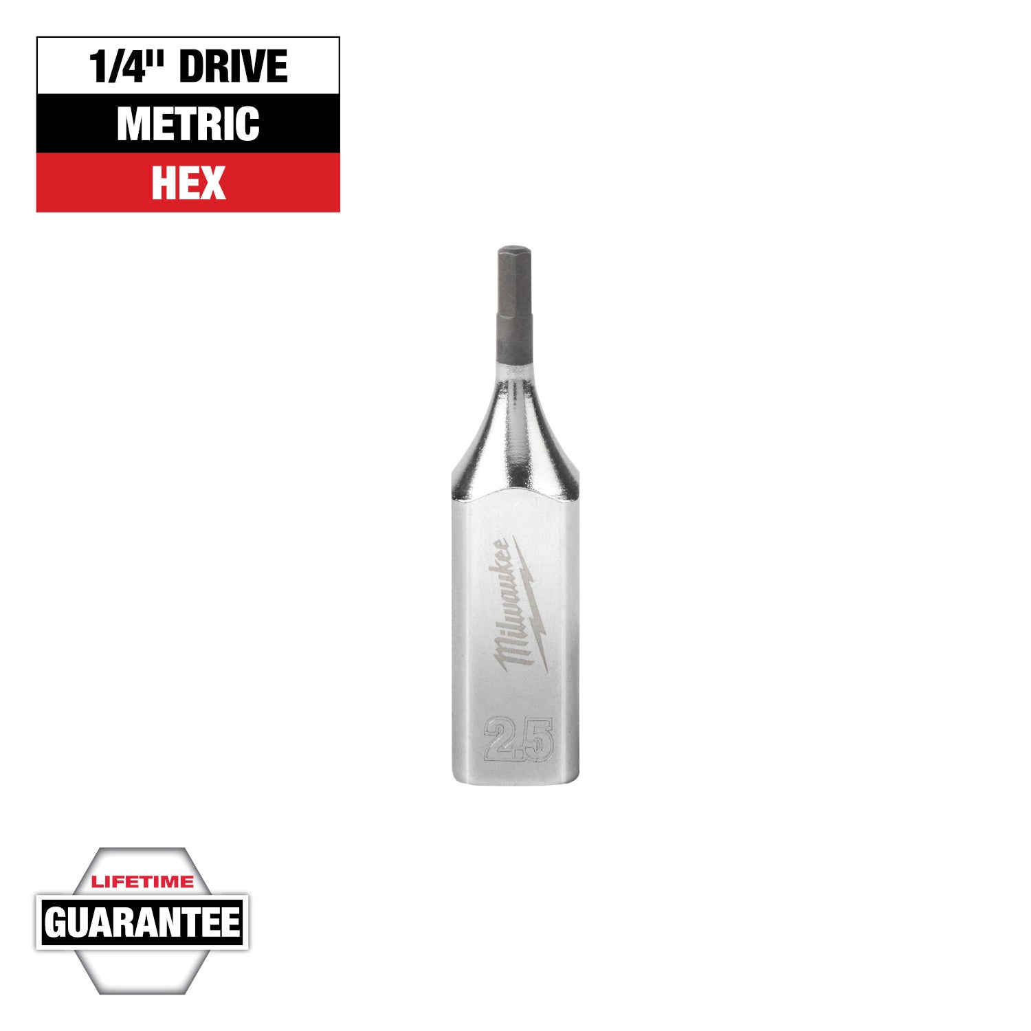 Clé à six pans creux de 2,5 mm à entraînement 1/4