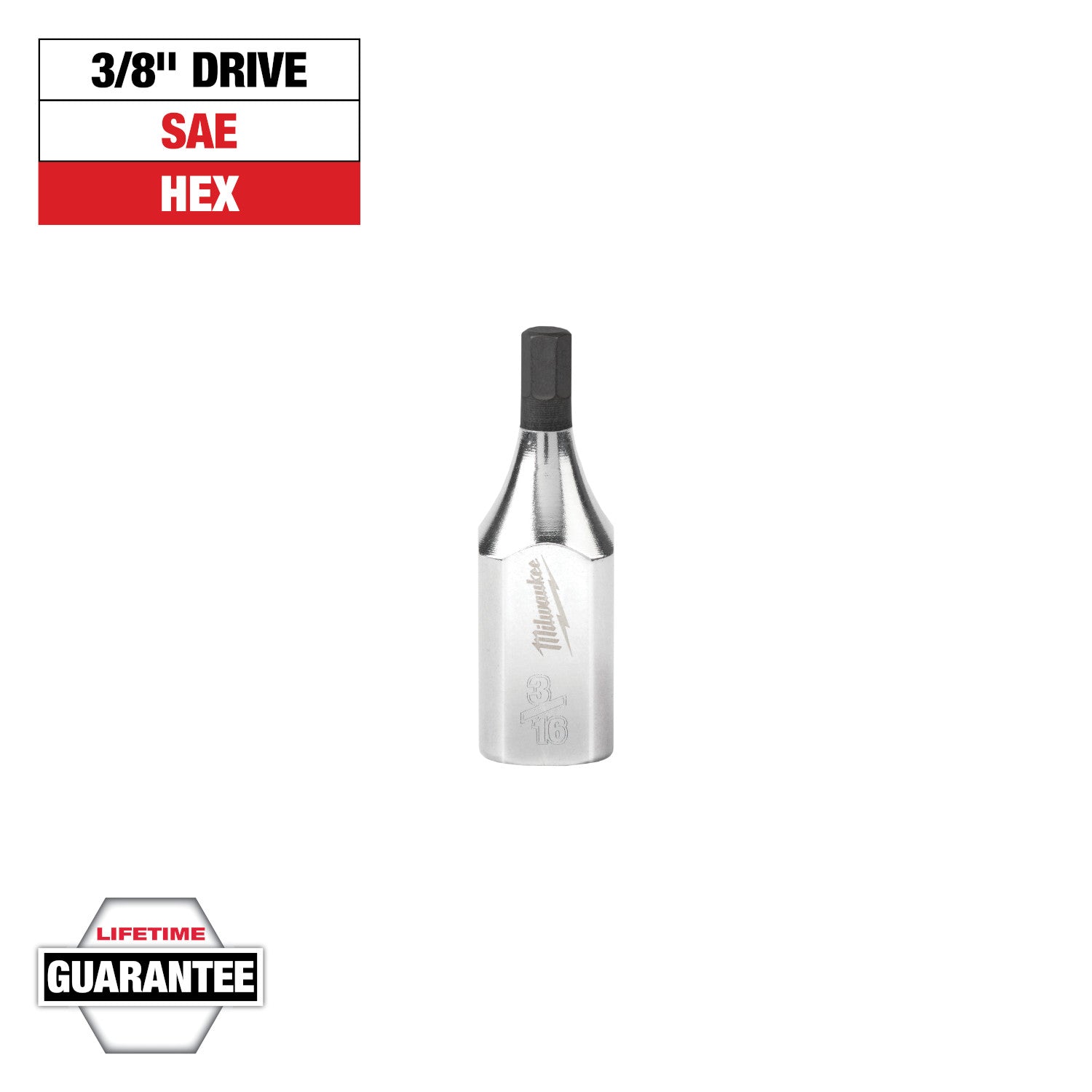 Douille 3/8" Drive 3/16" Hex Bit Socket