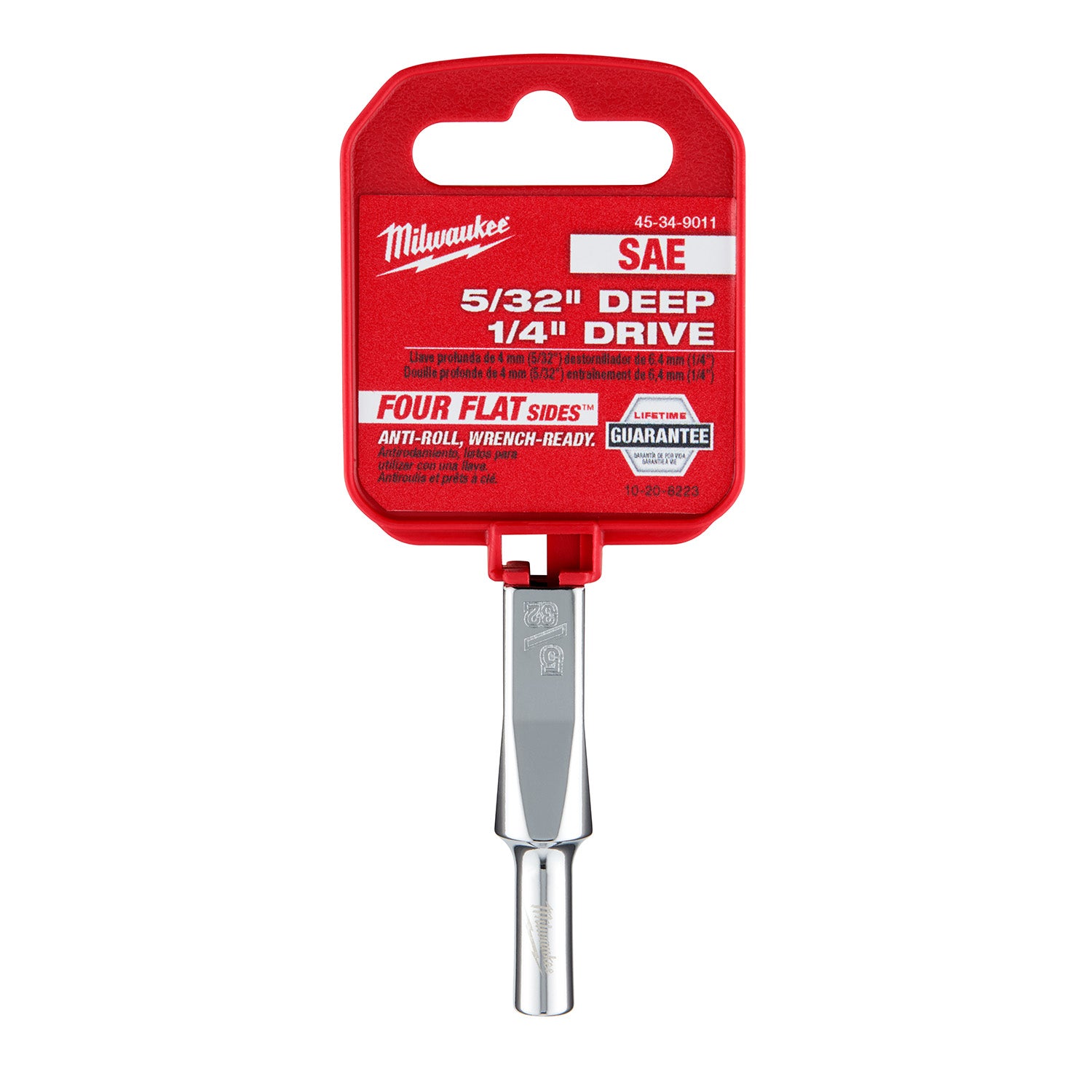 1/4" Drive 5/32" SAE Deep Socket with FOUR FLAT Sides