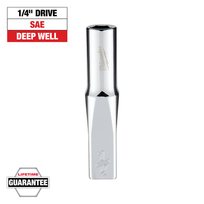 1/4" Drive 1/4" SAE Deep Socket with FOUR FLAT Sides