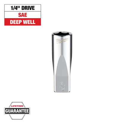 Douille profonde SAE 1/2" 1/4" Drive avec QUATRE COTES PLATES