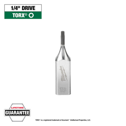 Douille à embout TORX T8 à entraînement 1/4