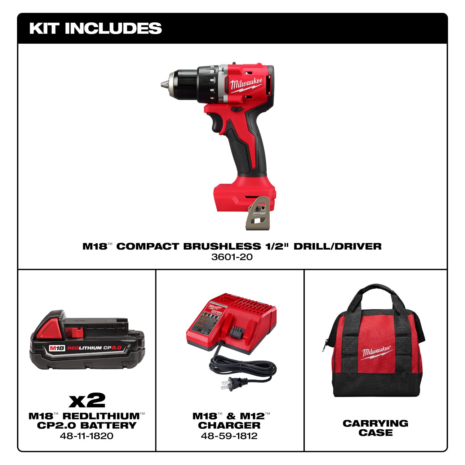 M18 Compact Brushless 1/2" Drill/Driver Kit