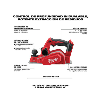 M18 3-1/4" Raboteuse