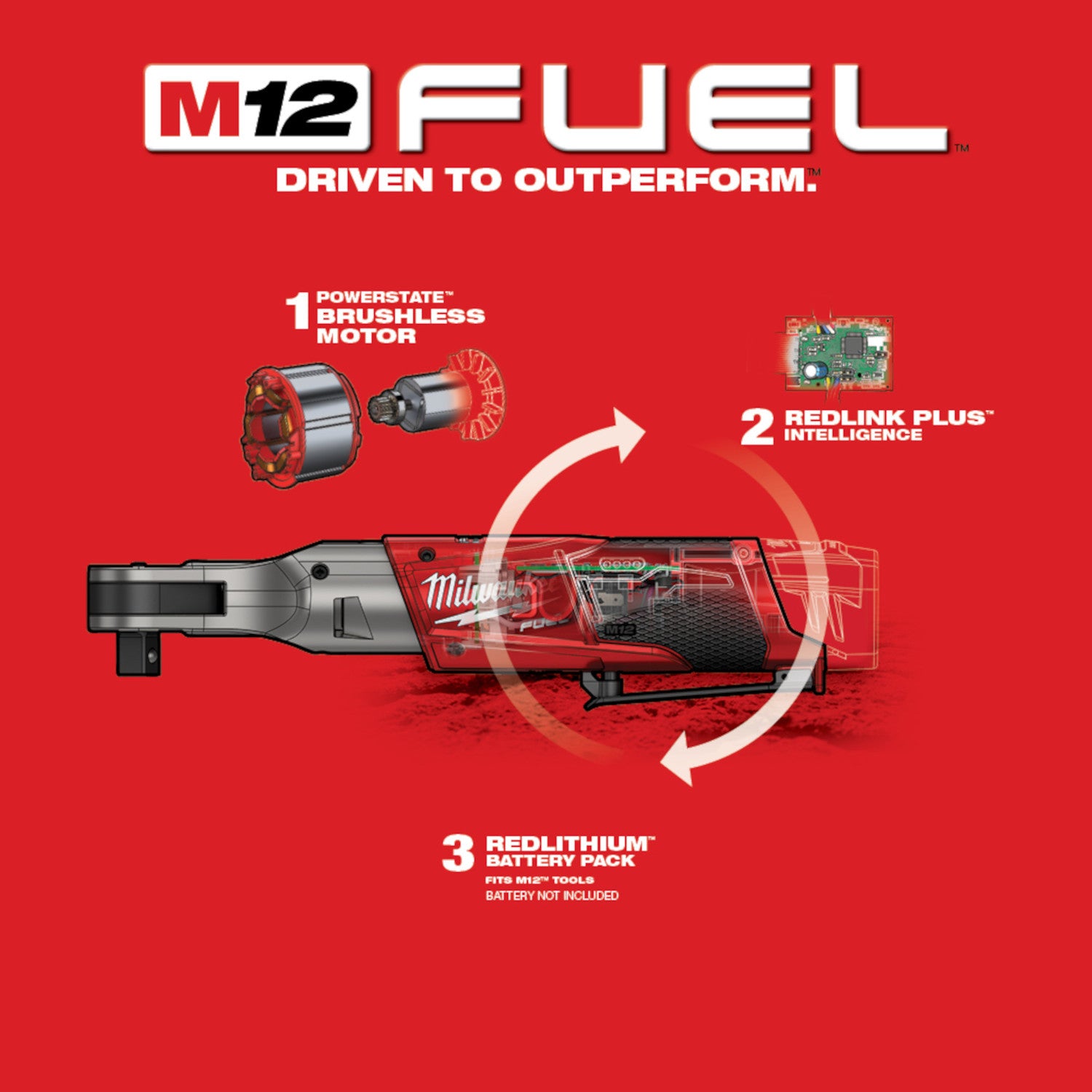 Clé à cliquet M12 FUEL 1/2