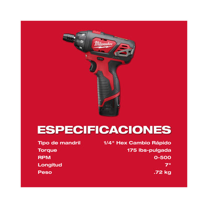 Tournevis hexagonal M12 1/4