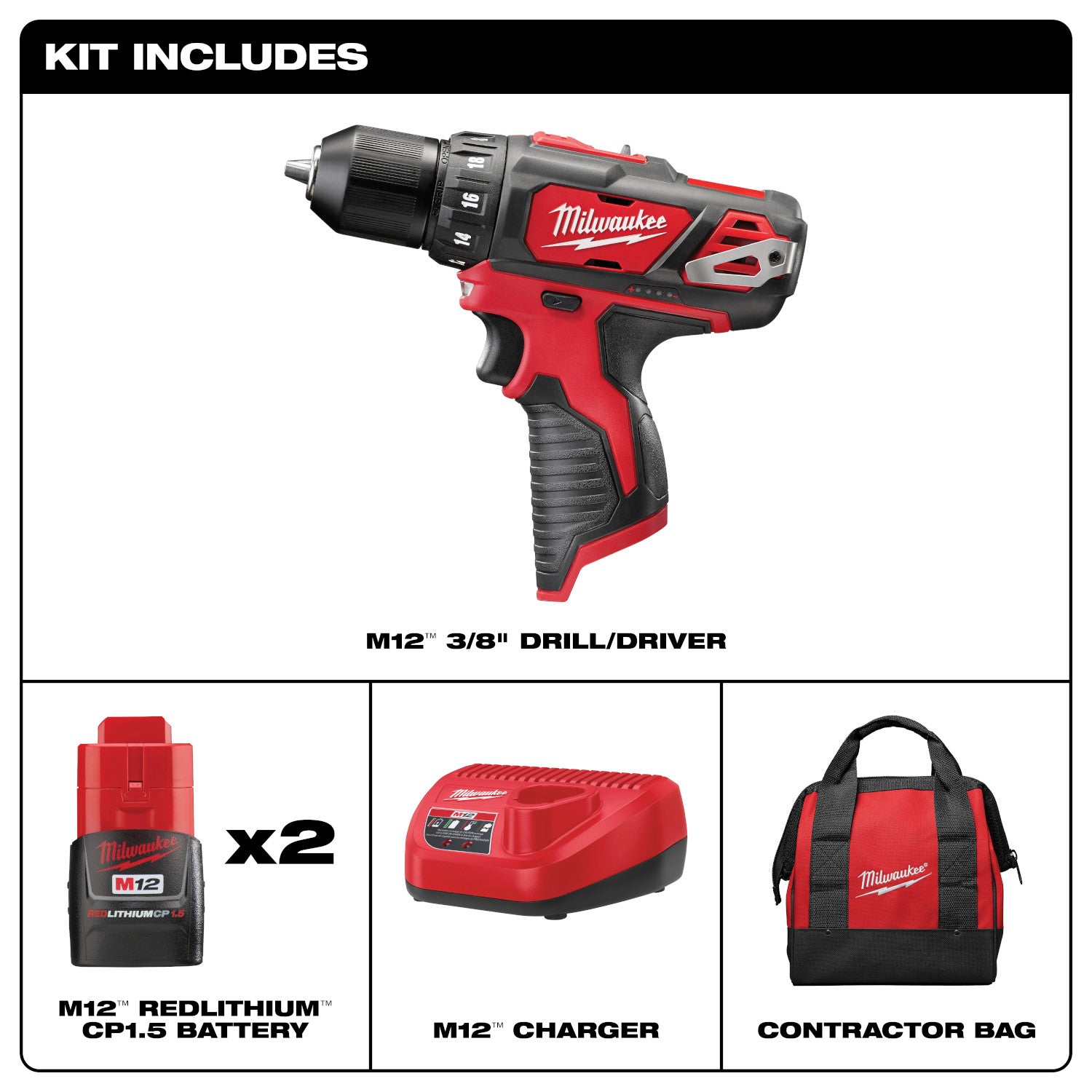 Kit perceuse/visseuse M12 3/8