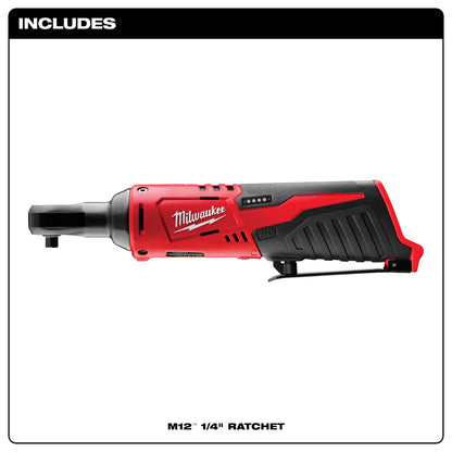 Clé à cliquet 1/4" sans fil M12