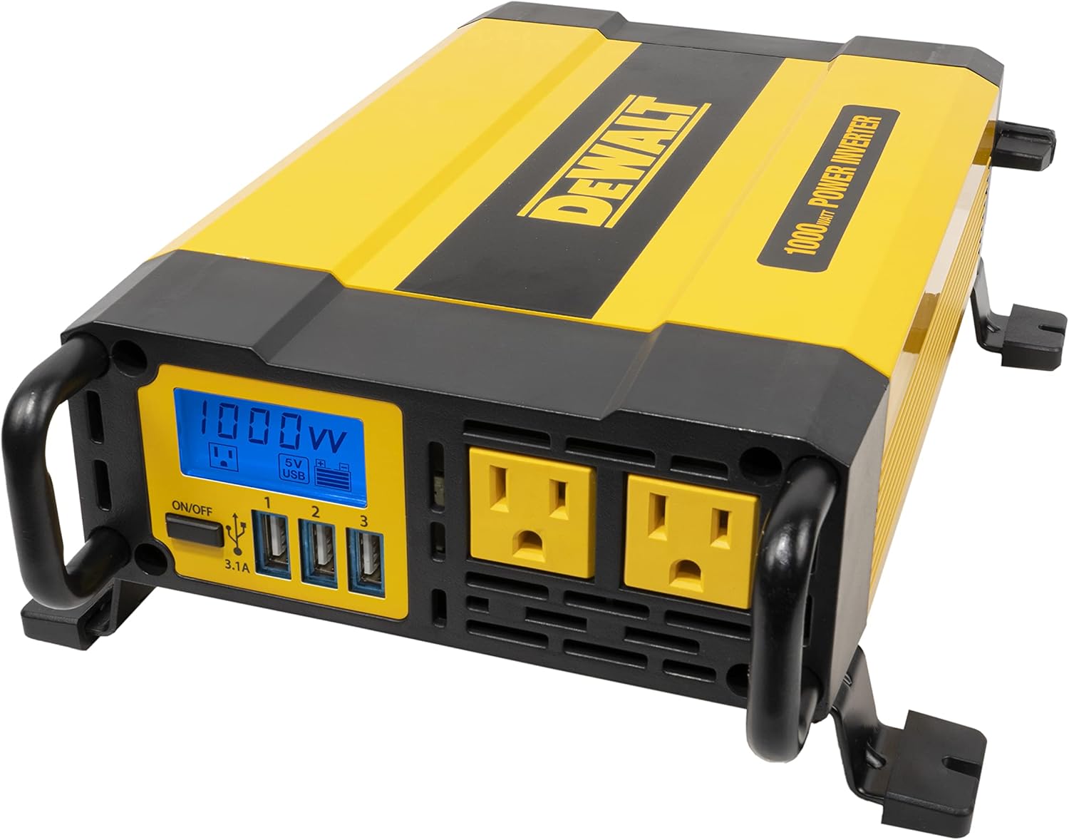 Dewalt Power Inverter 1000W Car Converter with LCD Display - Dual 120V AC Outlets
