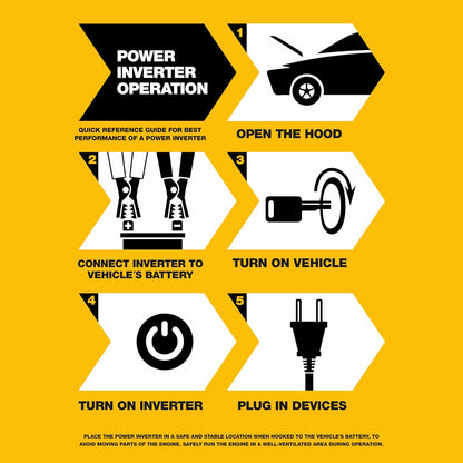 Dewalt Power Inverter 1000W Car Converter with LCD Display - Dual 120V AC Outlets