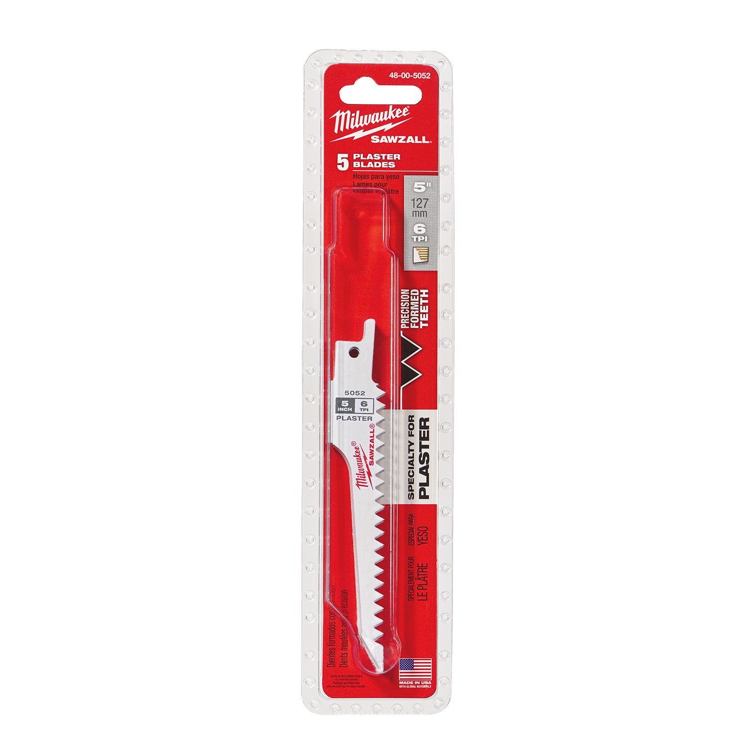 5" 6 TPI SAWZALL Blade for Plaster (5 PK)