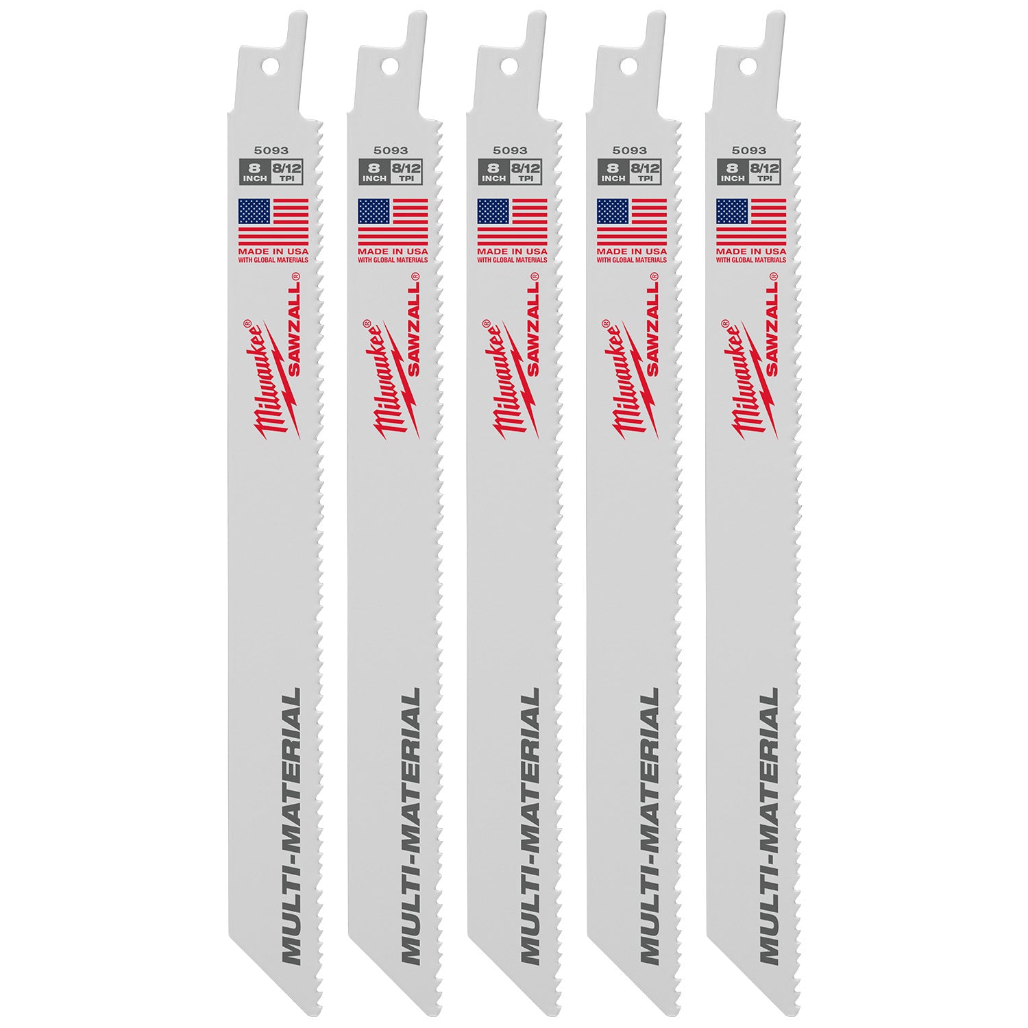 8" 8/12 TPI SAWZALL Blade for Multi-Material (5 PK)