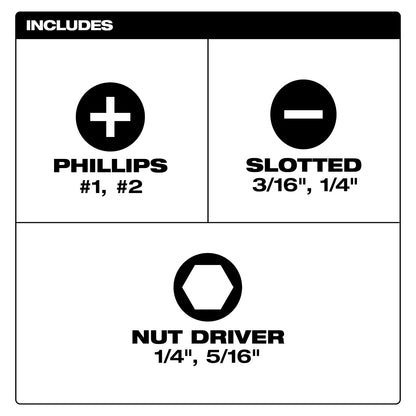 6-IN-1 Stubby Multi-Bit Screwdriver