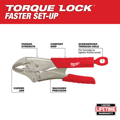 10" TORQUE LOCK Curved Jaw Locking Pliers with Grip