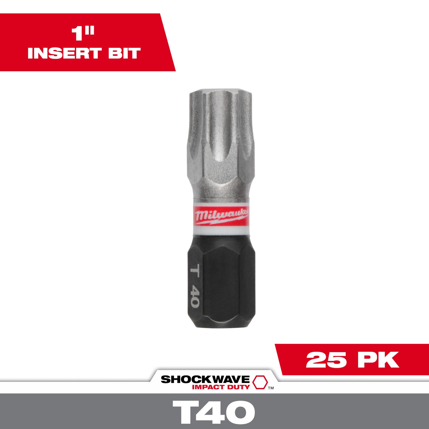 SHOCKWAVE Impact Duty 1" T40 INSERT BITS 25Pk