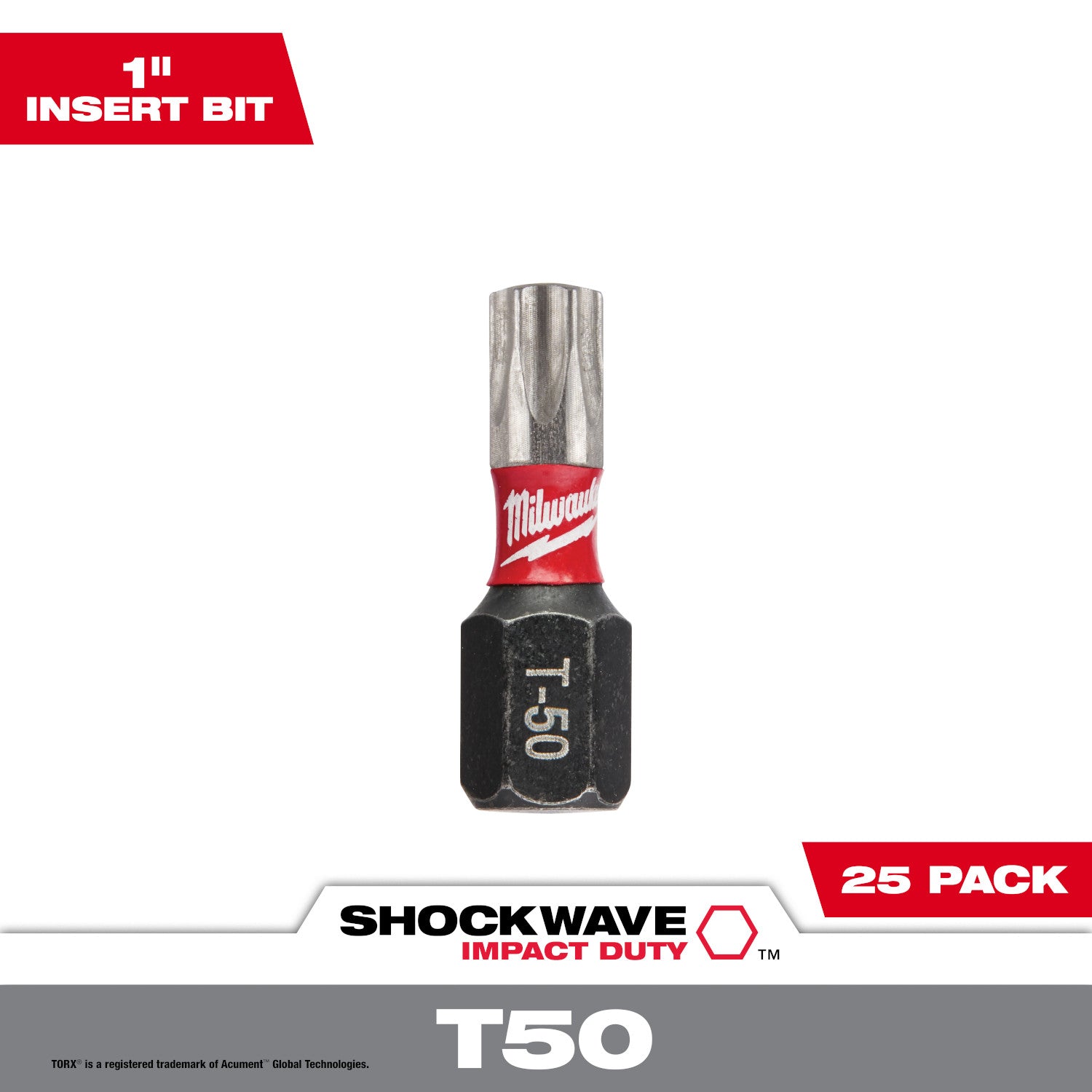 SHOCKWAVE 1" Impact TORX T55 Insert Bits (25 PK)