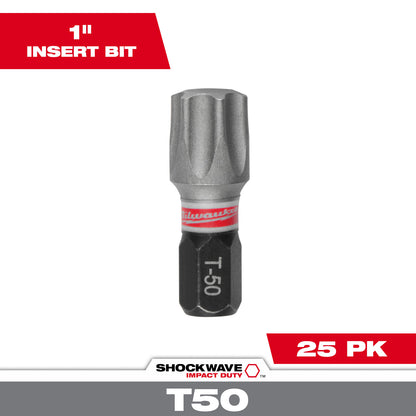 SHOCKWAVE 1" Impact TORX T55 Insert Bits (25 PK)