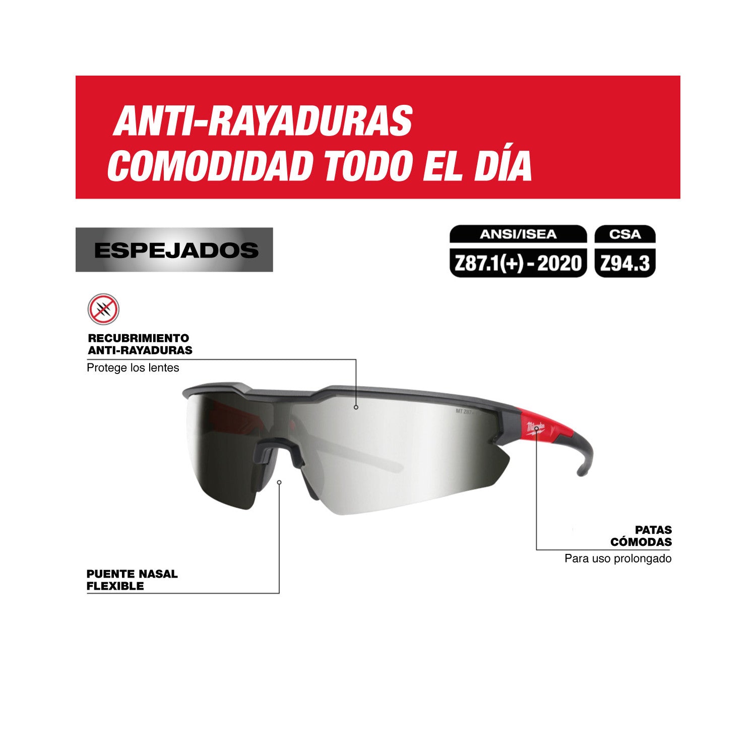 Safety Glasses - Mirrored Anti-Scratch Lenses