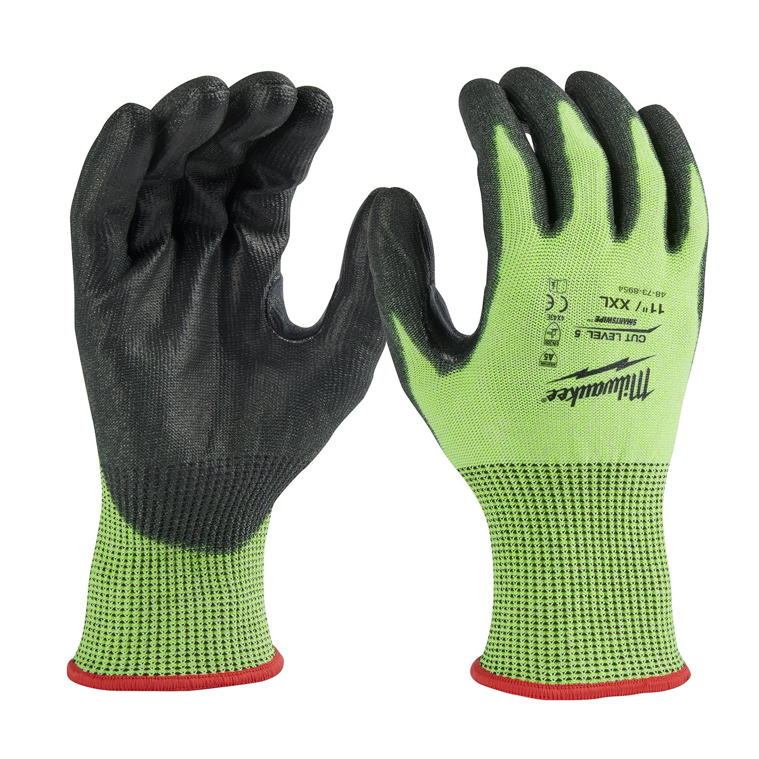 High Visibility Cut Level 5 Polyurethane Dipped Gloves - XXL