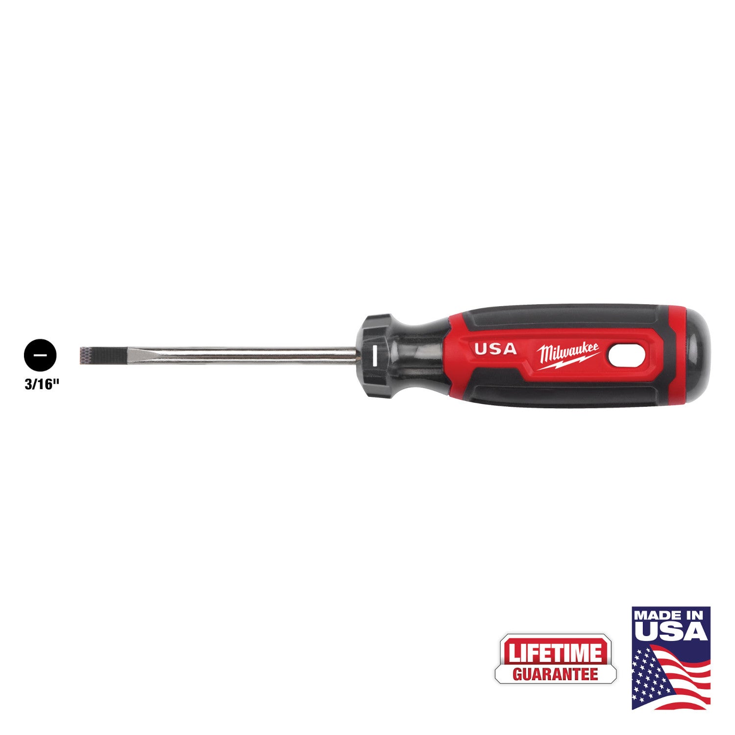 3/16" Cabinet 3" Cushion Grip Screwdriver (USA)