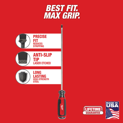 1/4" Cabinet 10" Cushion Grip Screwdriver (USA)