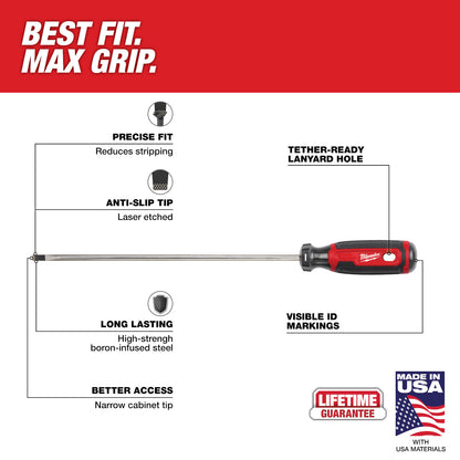 1/4" Cabinet 10" Cushion Grip Screwdriver (USA)