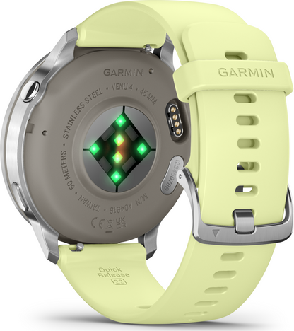 Garmin Venu 4  Advanced Health and Fitness GPS Smartwatch 45mm - Silver with Citron Silicone Band