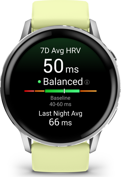 Garmin Venu 4  Advanced Health and Fitness GPS Smartwatch 45mm - Silver with Citron Silicone Band