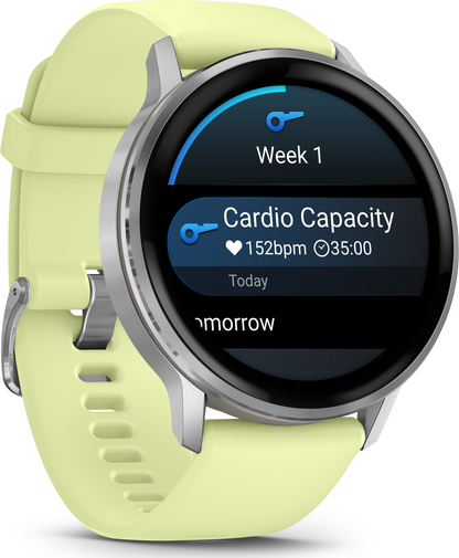 Garmin Venu 4  Advanced Health and Fitness GPS Smartwatch 45mm - Silver with Citron Silicone Band