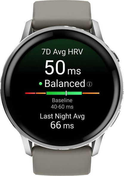 Garmin Venu 4  Advanced Health and Fitness GPS Smartwatch 45mm - Silver with Silver Gray Silicone Band