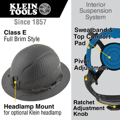 Klein Tools Hard Hat Tested Up to 20kV Non-Vented Full Brim