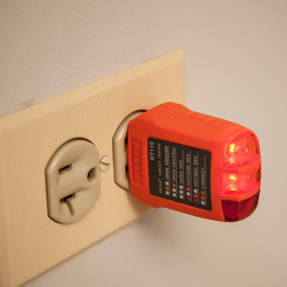Klein Tools Outlet Tester AC Electrical Receptacle Tester for North American Outlets