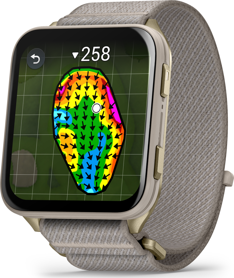 Garmin VenuX1 Soft Gold with Titanium Caseback & French Gray Nylon