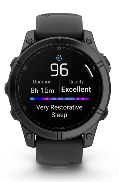 Garmin Fēnix E – 47 mm Slate Gray Steel with Black Silicone Band